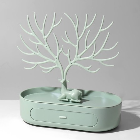 Stand for jewelry "Deer", oval stand, 26 × 25 cm, green color-2