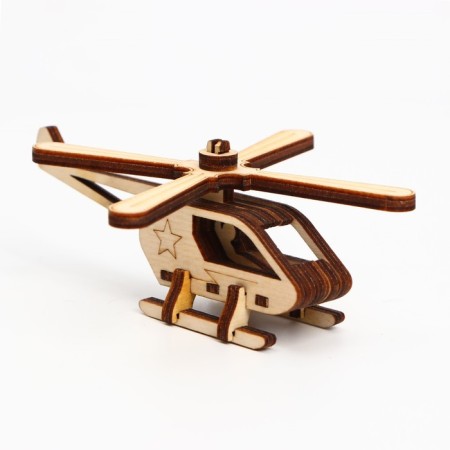 Wooden designer. Cross model "Helicopter" 14 parts