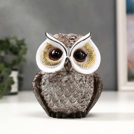 Souvenir Polystone "Owl with golden eyes" MIX 13x9.5x6.5 cm-1