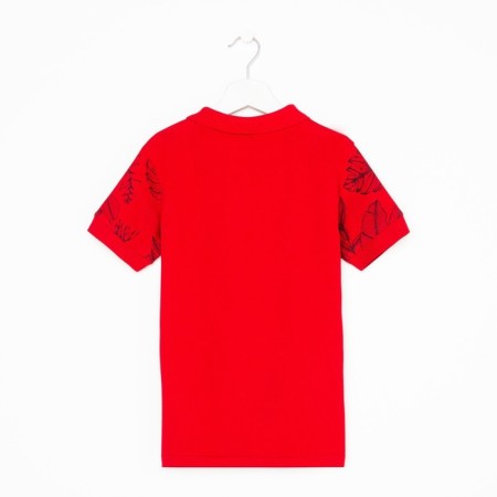 Polo T -shirt for a boy, color red/print mix, height 110 cm-6