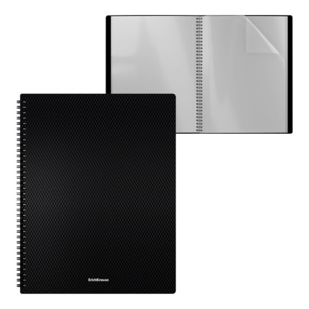 A4, 550 μm, Erichkrause Diamond Total Black, embossing, black, black folder