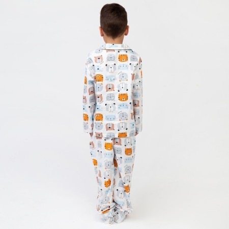 Pajama nursery (shirt, trousers) kaftan "animals" p. 110-116, white-1