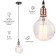 Lamp E27, wire 1 m, color pink gold