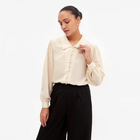 Women's blouse Minaku: Enjoy Milk color, river 50-3