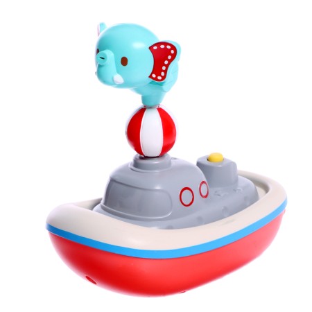 Baby fountain for the bathtub "Beast on a boat", 3 nozzles, works from batteries-8