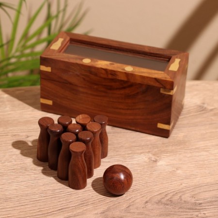 Bowling game "Bowling" 15x6x7 cm, tree shisham