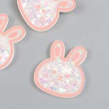 Шейкер для творчества акрил "Зайчик" с глиттером 0,4х4,2х4,7 см