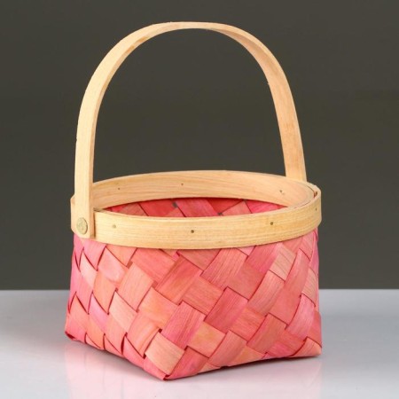 Set of wicker baskets, sequoia, d22x13/28 cm, d17x11/24 cm, 2 pcs., Pink-1