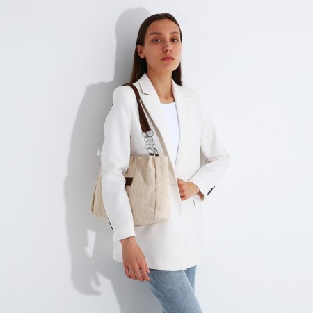 Bag-tout on lightning, beige color-5