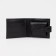 Male purse on the Textura button, for bills, for cards, for coins, brown color