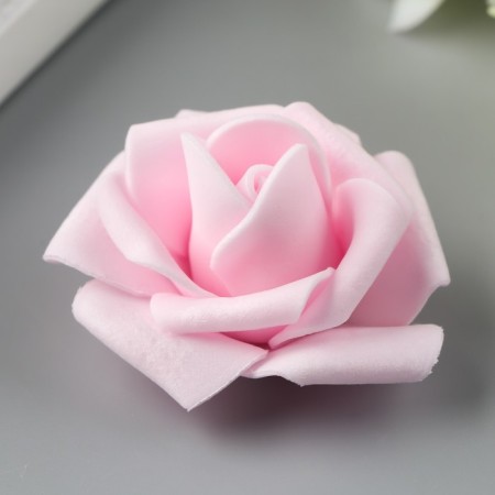 Foamiran rose, light pink d-4 cm-1