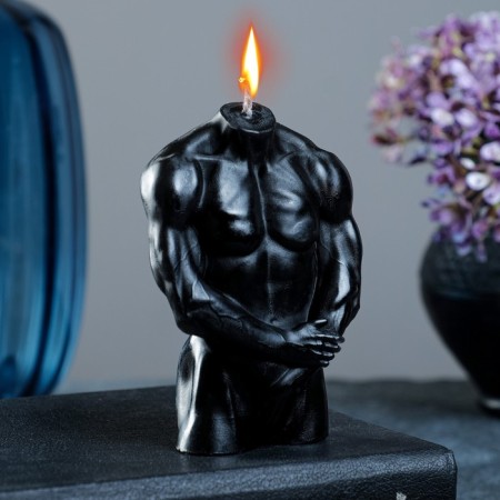 Figure candle "Male Thors No. 2" Black, 9cm