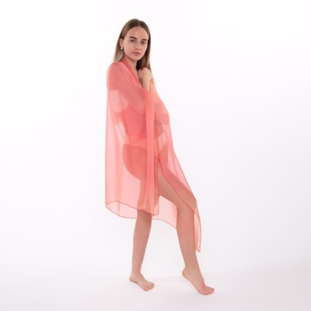 Pareo female, orange color, size 150x95 cm-2