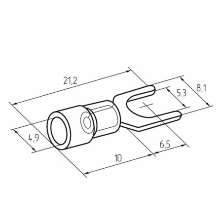 Tip isolated insulated 5.3 mm 1.5-2.5 mm² (NVI 2.5-5/NVI 2-5) Blue Rexant-1