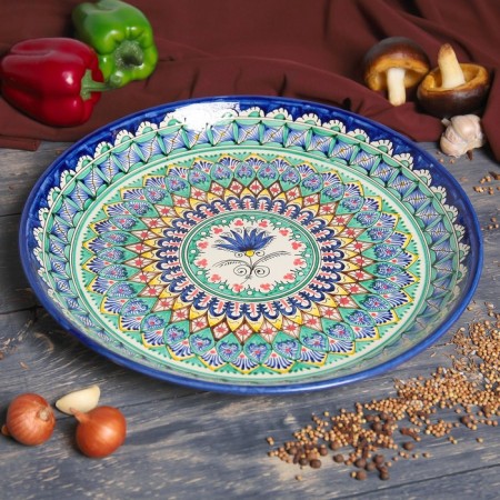 Largan Rishtan ceramics "Patterns", 36 cm, blue
