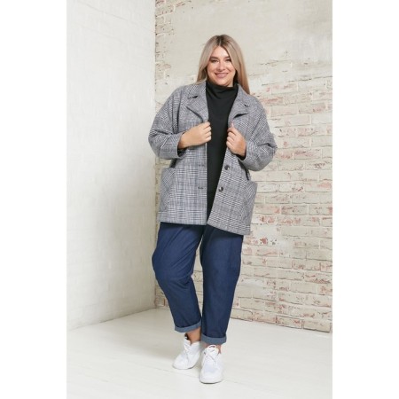 Female jacket, size 58, black color-1