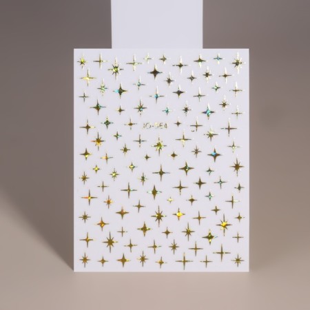 Star stickers "Star", voluminous, metallized, golden color-2