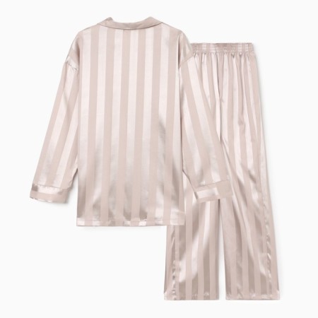 Female set (shirt, trousers) KAFTAN SILK "strip" R.48-50, cream-8