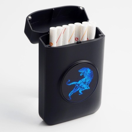 Electronic lighter "Tiger", with a case of 19 cigarettes, spiral, USB-2