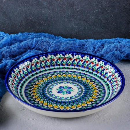 Largan Rishtan ceramics "Patterns", 25 cm, blue-4