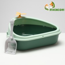 Toilet with a triangular side 47 x 41 x 19.5 cm, green