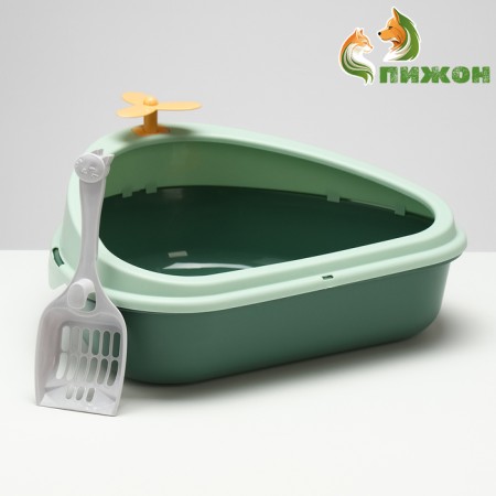 Toilet with a triangular side 47 x 41 x 19.5 cm, green