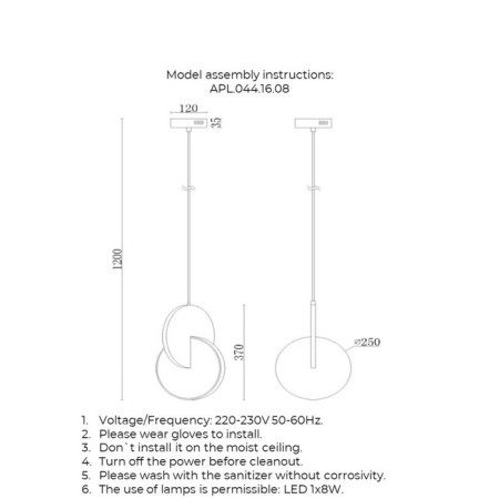 Suspended lamp Mila LED 4000K 8W-3