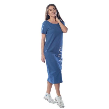 Women's dress, size 46, indigo color-1