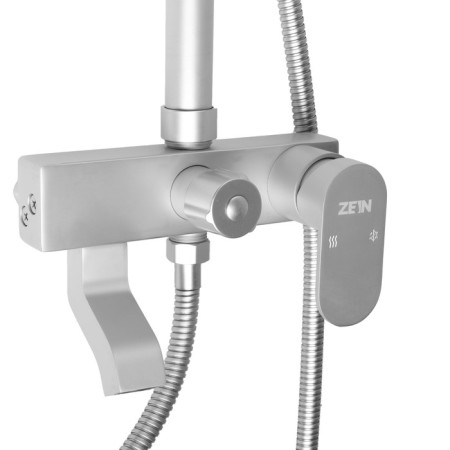 The shower system Zein Z3868, mixer, tropical and hand watering can, aluminum, matte-10