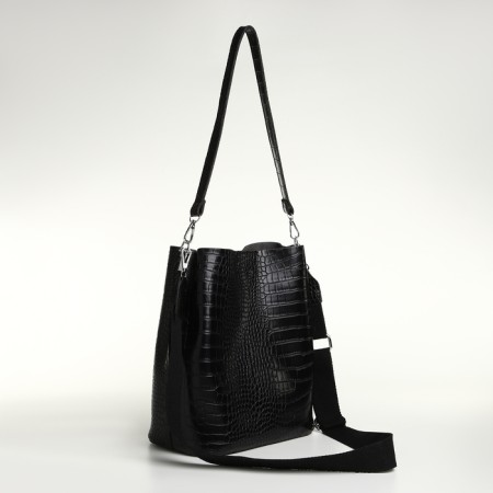 Women's bag on magnet Textura, average size, black color-1