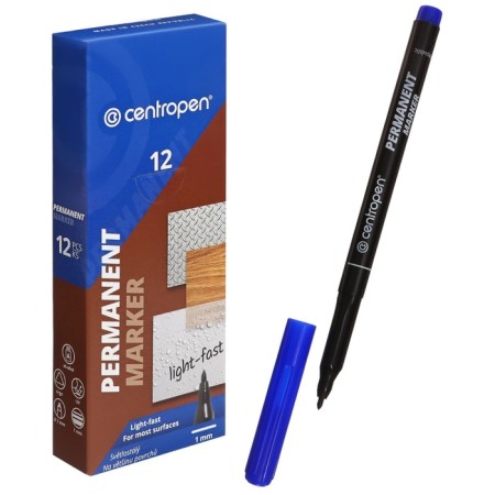 Permanent marker 2.0 mm centropen 2536, line 1mm, blue, light -resistant color-3