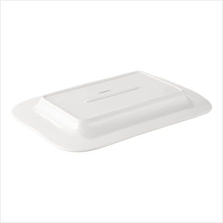 Porcelain rectangular Magistro Crotone, 35.7 × 25.6 × 3.1 cm, white color-3
