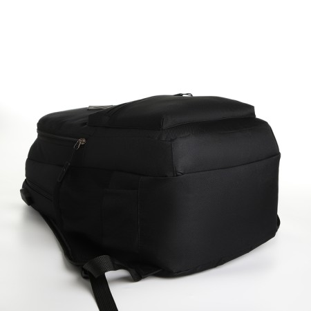 Youth backpack, 2 lightning departments, external pocket, with USB, black color-4