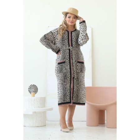 Cardigan female, size 54, brown color-8