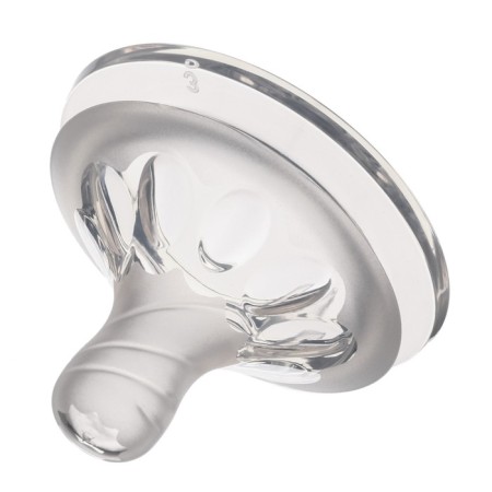 Nipple for a bottle, +6 months (x), Natural, wide throat 50mm., Physiological No. 4-4