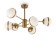 Suspended lamp 60W, 6he27, 40x79 cm, brass