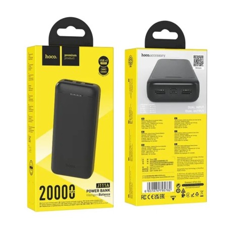 External battery Hoco J111A, 20,000 mAh, 2 USB, 2 A, display, black-5