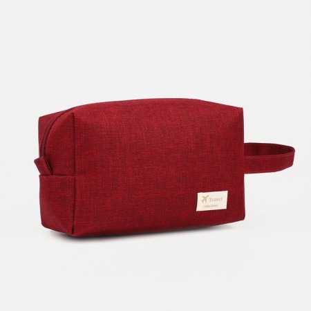 Cosmetic bag with lightning, burgundy color