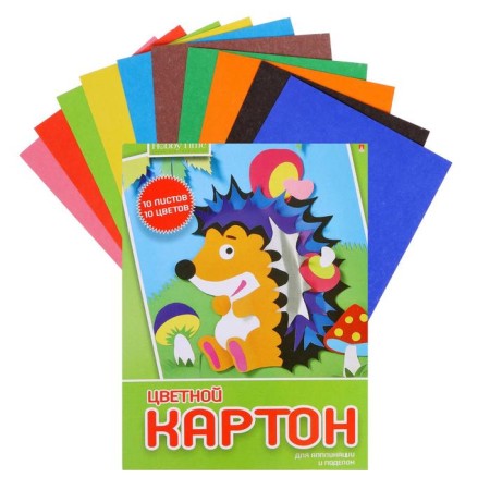 Cardboard color A5, 10 sheets, 10 colors "Hobbies Tim", mix-4