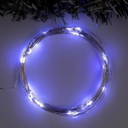 Garland “thread” 5 m dew, ip20, silver thread, 50 led, white glow, flickering all LEDs, AAH3