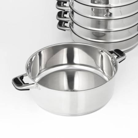 Altyn Mantock, 7.5 l, d = 30 cm, 5 sections, a metal cover, with a heat distribution layer, induction-6