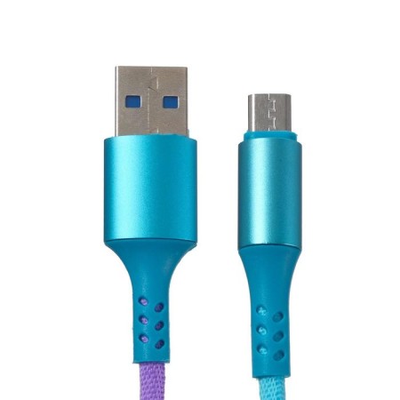 Luazon cable, microUSB - USB, 2 A, 1 m, nylon braid, multi -colored-4