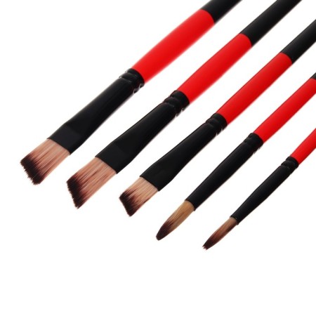 Set of brushes nylon 5 pieces: 2 round, 3 flat-2
