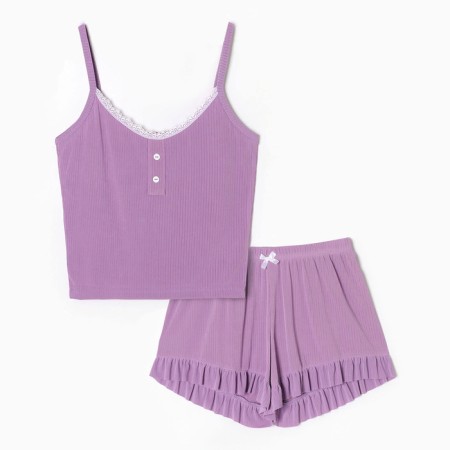 Female pajamas (top/shorts), lilac color, size 48-4