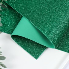 Foamiran glitter 2 mm, 50x50 cm, green