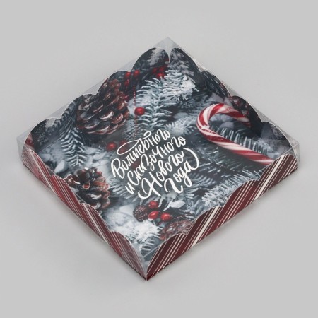 Bearbox, confectionery packaging, "New Year canes!", 15 x 15 x 3 cm, New Year-1