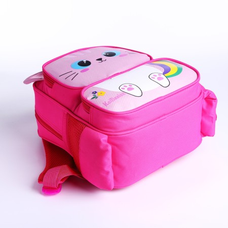 Baby backpack on lightning, 2 outer pockets, pink color-3