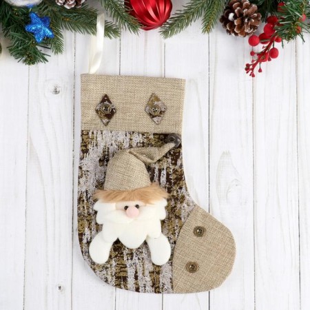 Nosok for gifts "Santa Claus, Birch" 18x24 cm, brown-1