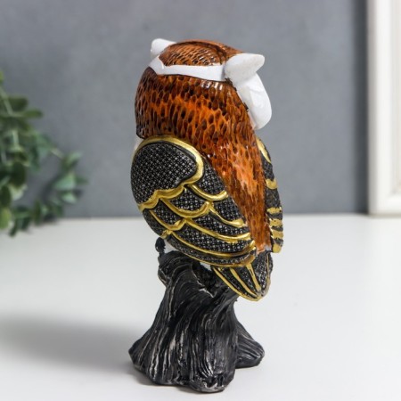 Souvenir Polystone "Wise owl Madeline" White with gold 15x7.5x8 cm-4