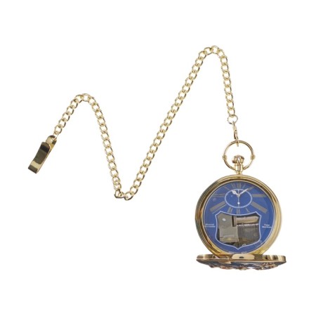 The clock is pocket, musical "Cosmos", quartz, d dial-5.9cm, chain L-36.5cm, gold-1